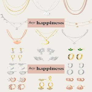 Hey Happiness Jewelry - Modern jewelry designed in Berlin, Germany, made from high-quality materials including 925 sterling silver and hypoallergenic stainless steel. Inspired by nature, art and vintage pieces, our jewelry is designed to brighten up your day.